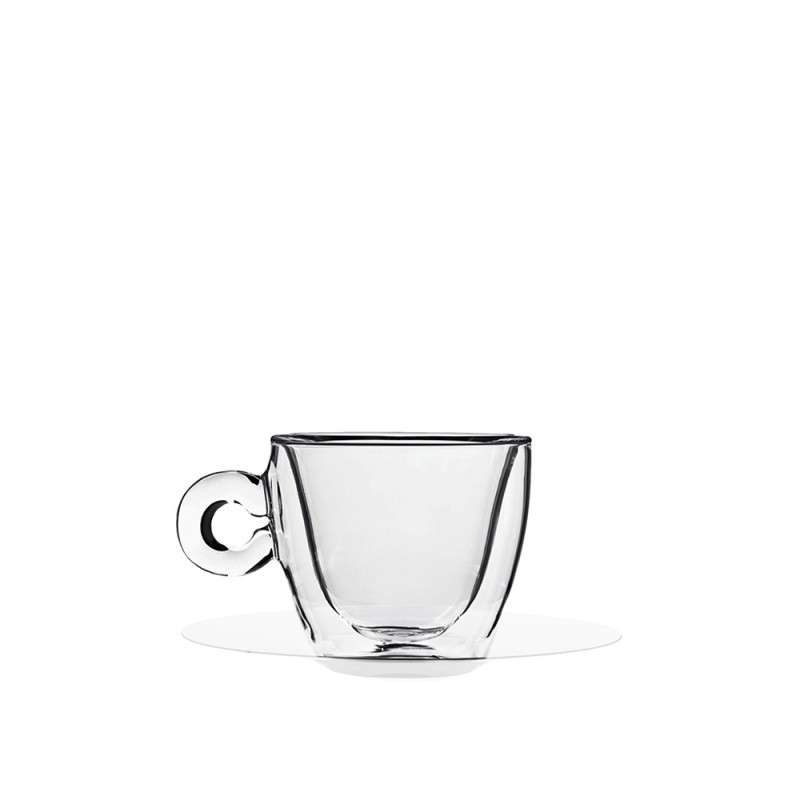Φλιτζάνι Cappuccino/Τσαγιού Ισοθερμικό Γυάλινο 165ml Με Ανοξείδωτο Πιατάκι Thermic Glass Luigi Bormioli