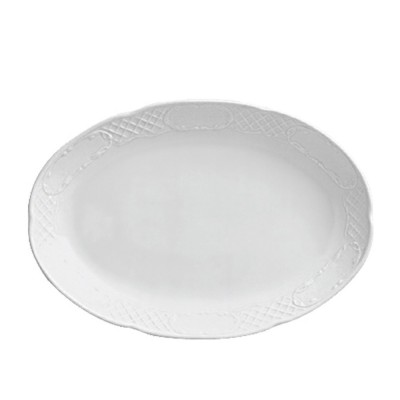 Πιατέλα Οβάλ Πορσελάνινη Μ32xΠ23cm Λευκή Flora Gural Porselen