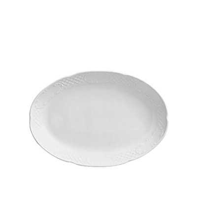 Πιατέλα Οβάλ Πορσελάνινη Μ23xΠ15cm Λευκή Flora Gural Porselen