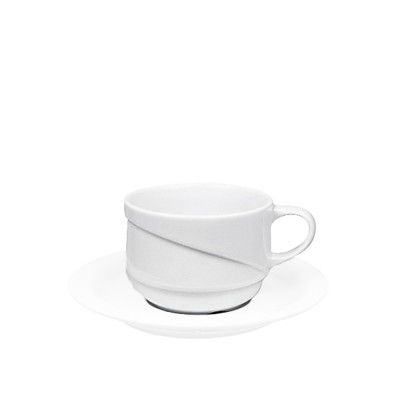 Φλιτζάνι Cappuccino/Τσαγιού Με Πιάτο Στοιβαζόμενο Πορσελάνινο 230ml Φ11.5cm Λευκό X-Tanbul Gural Porselen Φλιτζάνι Cappuccino/Τσαγιού Με Πιάτο Στοιβαζόμενο Πορσελάνινο 230ml Φ11.5cm Λευκό X-Tanbul Gural Porselen