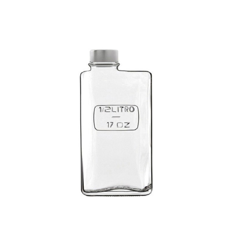Μπουκάλι Ορθογώνιο Γυάλινο 0.5lt Μ9xΠ6.2xΥ18cm Με Καπάκι Optima Luigi Bormioli