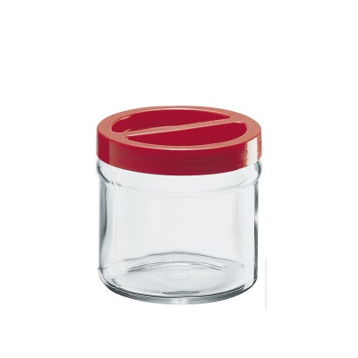 Βάζο Αποθήκευσης Κυλινδρικό Γυάλινο 1lt Φ12.5xΥ11.7cm Με Βιδωτό Καπάκι Ortes Borgonovo