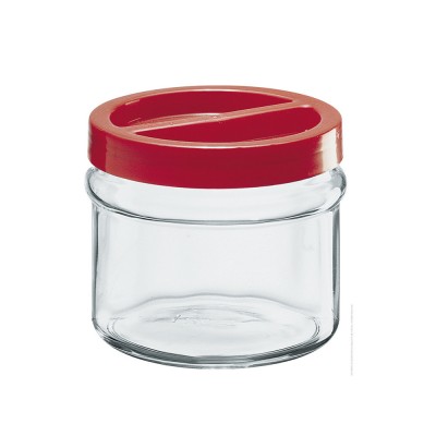 Βάζο Αποθήκευσης Κυλινδρικό Γυάλινο 2.5lt Φ17xΥ14.2cm Με Βιδωτό Καπάκι Ortes Borgonovo