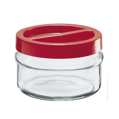 Βάζο Αποθήκευσης Κυλινδρικό Γυάλινο 1.5lt Φ17xΥ10cm Με Βιδωτό Καπάκι Ortes Borgonovo