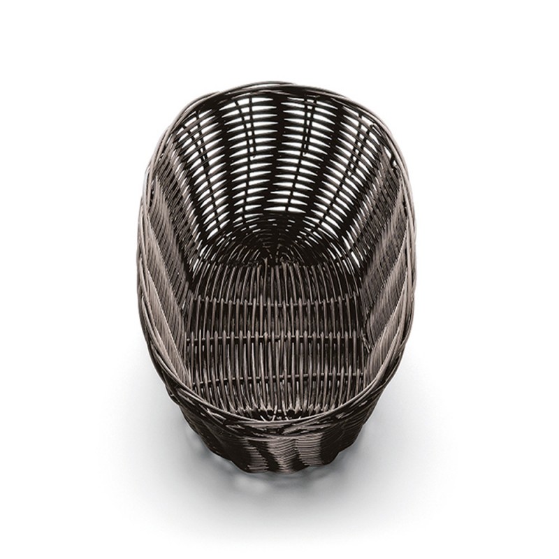 Καλάθι Ψωμιού Οβάλ Polyrattan Μ23xΠ15xΥ6cm Καφέ Σκούρο
