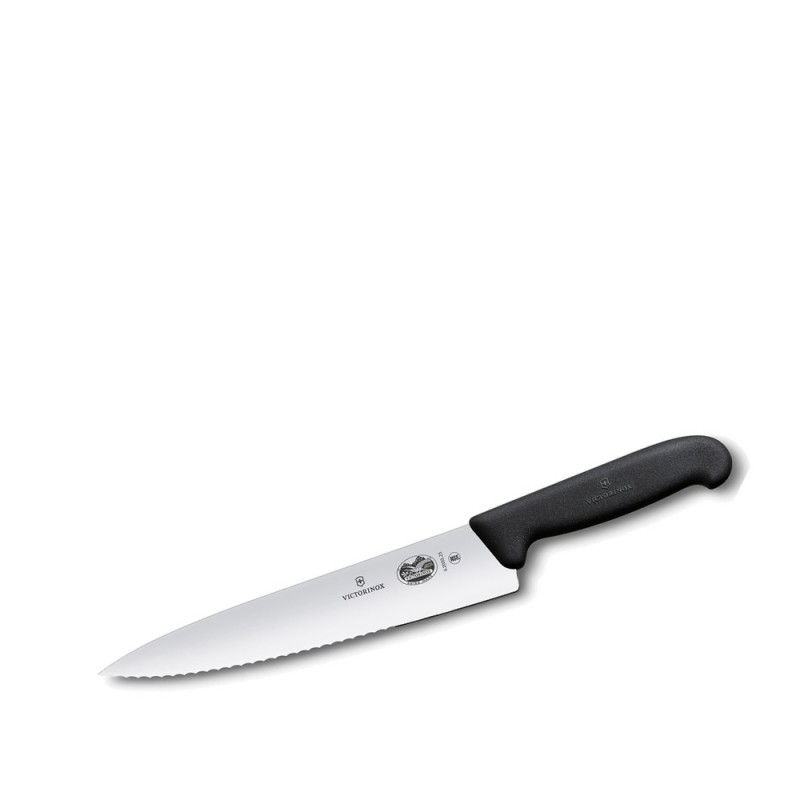 Μαχαίρι Chef Με Δοντάκια Και Ίσια Λάμα Ανοξείδωτη Λάμα Μ25cm Με Μαύρη Λαβή Victorinox Μαχαίρι Chef Με Δοντάκια Και Ίσια Λάμα Ανοξείδωτη Λάμα Μ25cm Με Μαύρη Λαβή Victorinox