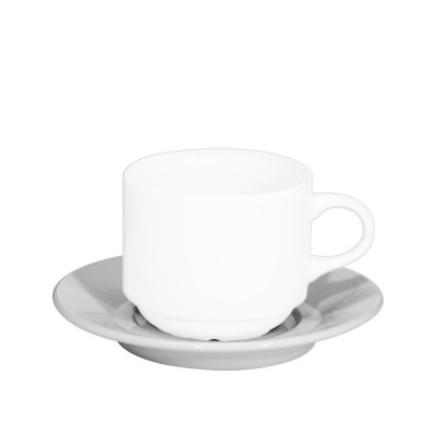Πιάτο Cappuccino/Τσαγιού Στοιβαζόμενο Πορσελάνινο Λευκό Alba md.567 Πιάτο Cappuccino/Τσαγιού Στοιβαζόμενο Πορσελάνινο Λευκό Alba md.567