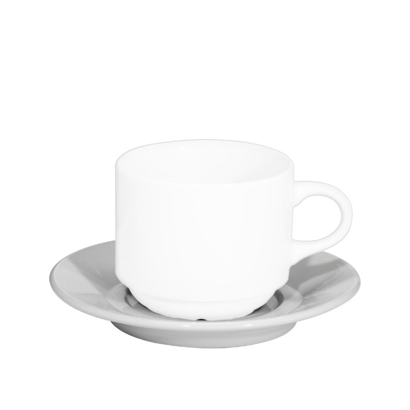 Πιάτο Cappuccino/Τσαγιού Στοιβαζόμενο Πορσελάνινο Λευκό Alba md.567