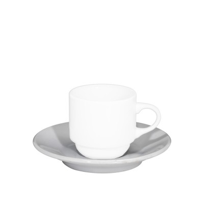 Πιάτο Espresso/Ελληνικού Στοιβαζόμενο Πορσελάνινο Λευκό Alba md.567 Πιάτο Espresso/Ελληνικού Στοιβαζόμενο Πορσελάνινο Λευκό Alba md.567