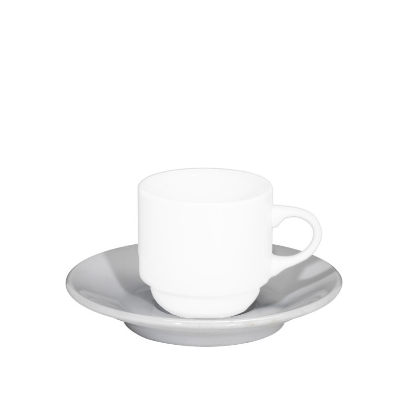 Πιάτο Espresso/Ελληνικού Στοιβαζόμενο Πορσελάνινο Λευκό Alba md.567