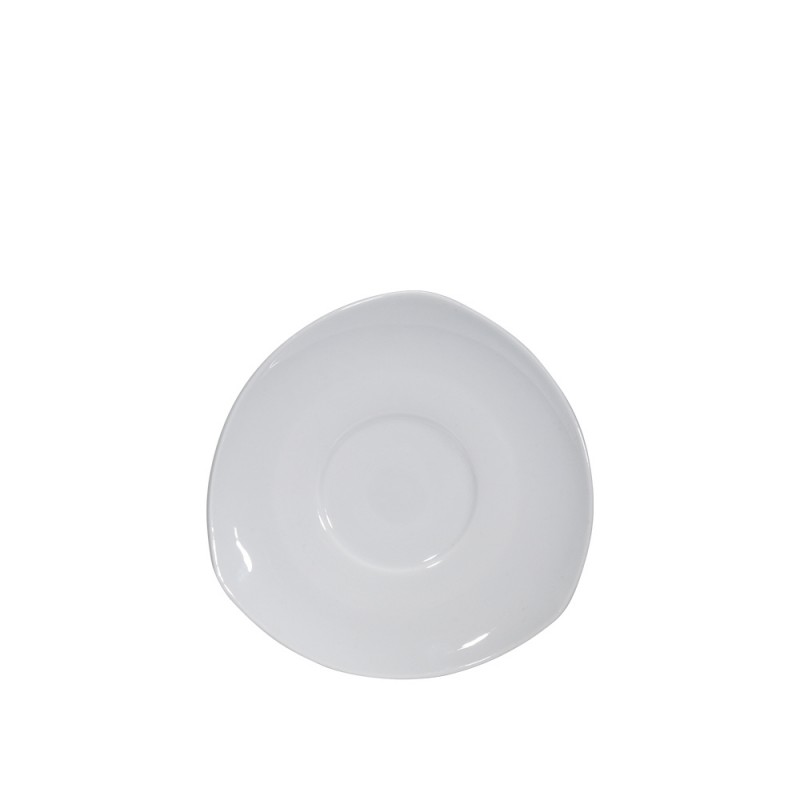 Πιάτο Cappuccino/Τσαγιού Τριγωνικό Πορσελάνινο Μ16cm Λευκό Africa md.TRIGTS