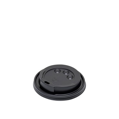 Καπάκι Πιπίλα Button PET Φ9cm Μαύρο Για Ποτήρια 12-16oz 100Τμχ