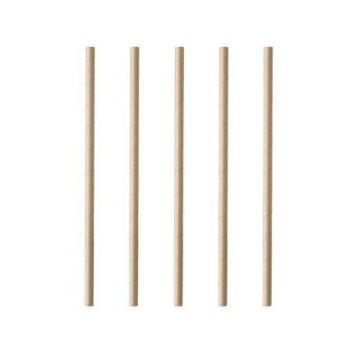 Καλαμάκια Ίσια Jumbo Χάρτινα Κραφτ Φ0.7xΜ23cm Συσκευασμένα 1/1 Σε Κραφτ Biopaper 250Τμχ