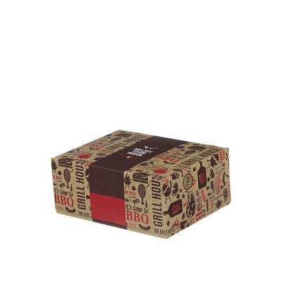 Κουτί Ψητοπωλείου 1/2 kg Κοτόπουλο Τ3 Χάρτινο Μ19xΠ14.5xΥ8cm Με Επίστρωση Αλουμινίου Και Σχέδιο Enjoy Your Meal 128Τμχ 10Kg