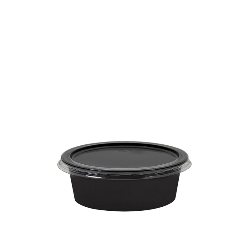 Σωσάκι PP 60ml 2oz Φ7xΥ2.3cm Μαύρο Με Διάφανο PET Καπάκι 100Τμχ Σωσάκι PP 60ml 2oz Φ7xΥ2.3cm Μαύρο Με Διάφανο PET Καπάκι 100Τμχ