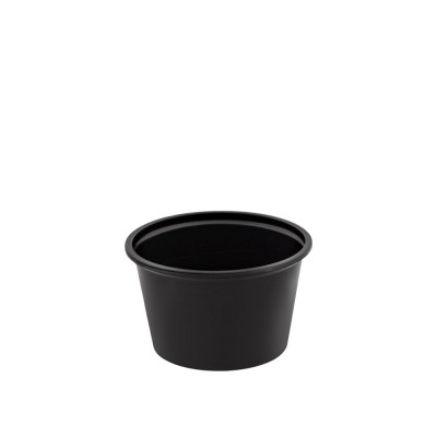 Σωσάκι PP 120ml 4oz Φ7xΥ4.3cm Μαύρο Με Διάφανο PET Καπάκι 100Τμχ Σωσάκι PP 120ml 4oz Φ7xΥ4.3cm Μαύρο Με Διάφανο PET Καπάκι 100Τμχ