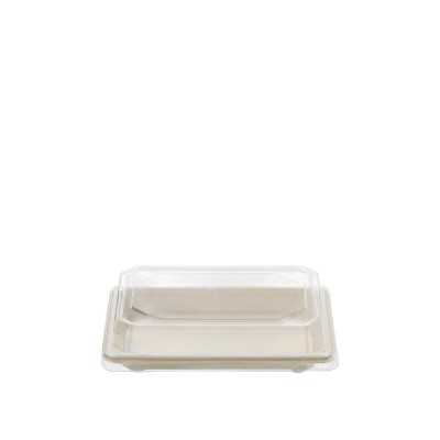 Σκεύος Σούσι Ζαχαροκάλαμου Μ16.5xΠ11.5xΥ2cm Ν.8 Με PET Καπάκι Tessera 50Τμχ
