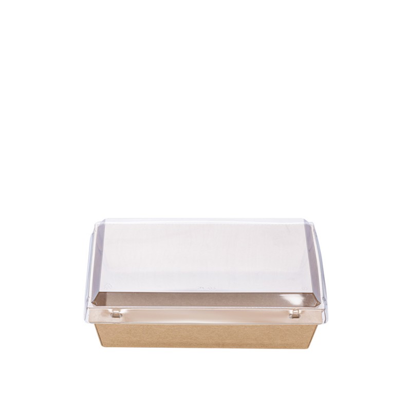 Σκεύος Φαγητού Χάρτινο Κραφτ 700ml Μ17xΠ13xΥ5.5cm Με Καπάκι Pet Ασφαλείας 25Τμχ Σκεύος Φαγητού Χάρτινο Κραφτ 700ml Μ17xΠ13xΥ5.5cm Με Καπάκι Pet Ασφαλείας 25Τμχ