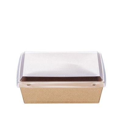 Σκεύος Φαγητού Χάρτινο Κραφτ 1000ml Μ20xΠ14xΥ6cm Με Καπάκι Pet Ασφαλείας 25Τμχ