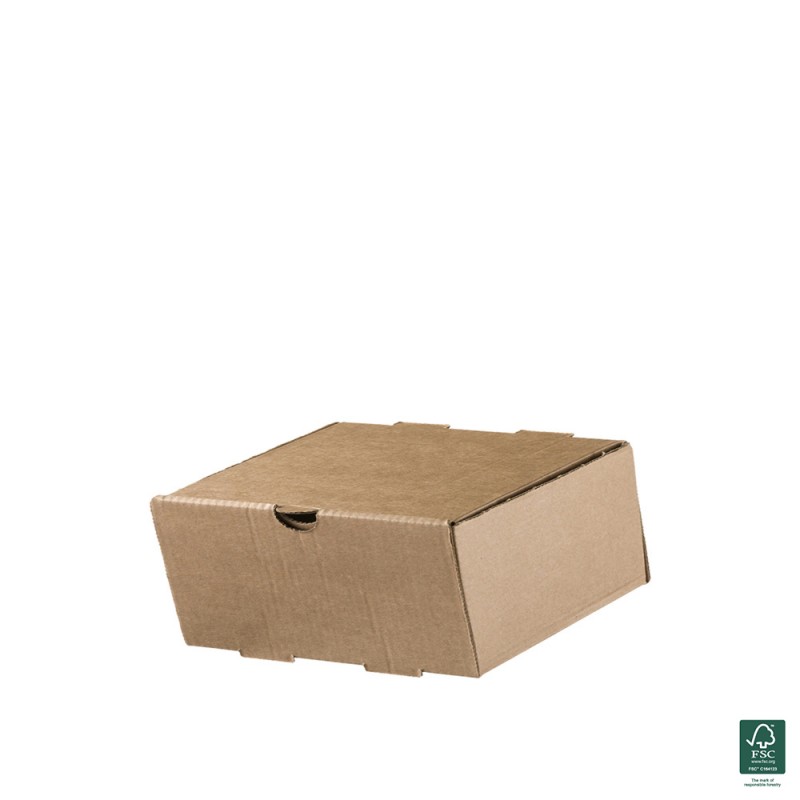Κουτί Για Διπλό Burger Χάρτινο Κραφτ Μ22xΠ12xΥ9cm Tessera 100Τμχ
