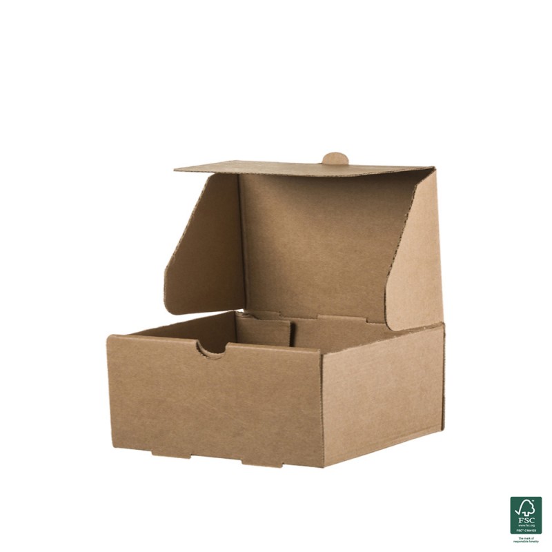 Κουτί Για Διπλό Burger Χάρτινο Κραφτ Μ22xΠ12xΥ9cm Tessera 100Τμχ