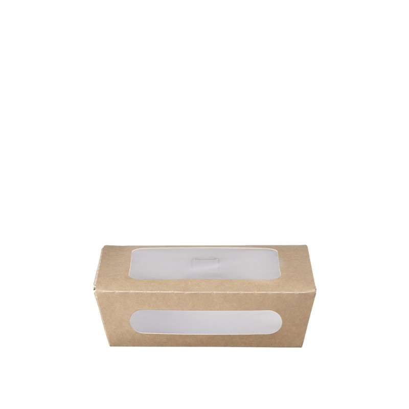 Κουτί Φαγητού Χάρτινο Κραφτ 750ml Μ16xΠ12xΥ5cm Με Επίστρωση PE Και Διπλό PET Παράθυρο 50Τμχ Κουτί Φαγητού Χάρτινο Κραφτ 750ml Μ16xΠ12xΥ5cm Με Επίστρωση PE Και Διπλό PET Παράθυρο 50Τμχ