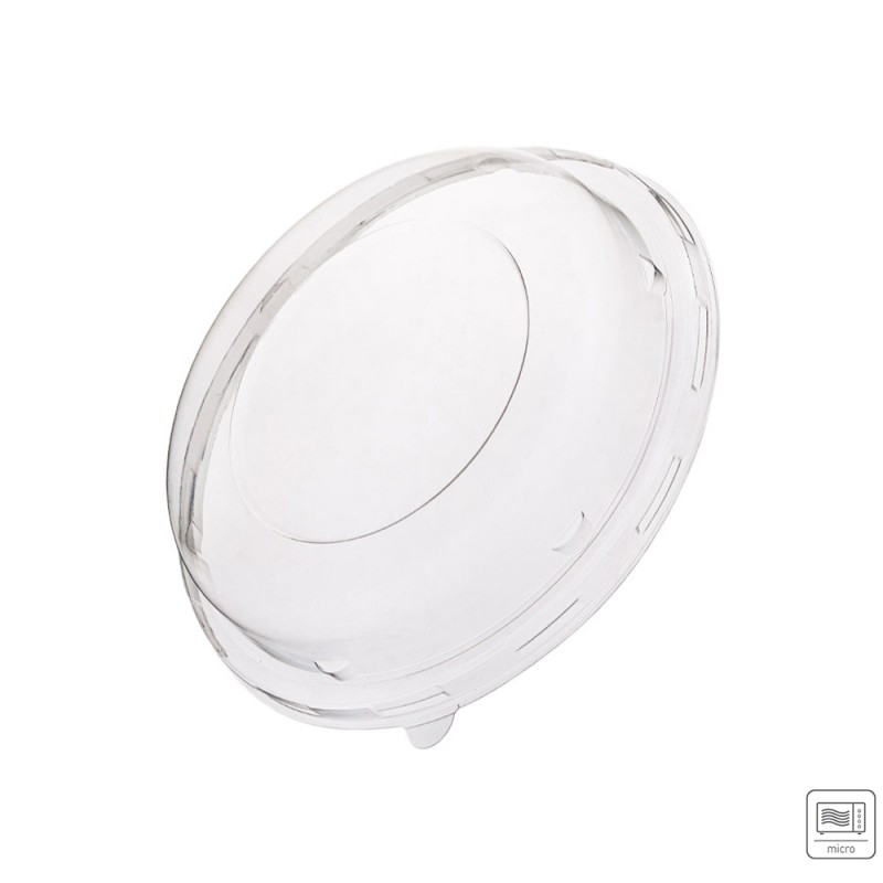 Καπάκι Στρογγυλό PET Φ20.5cm Διάφανο Για Μπωλ Σαλάτας Ζαχαροκάλαμου 1000ml Και Κατάλληλο Για Μικροκύματα Tessera 50Τμχ