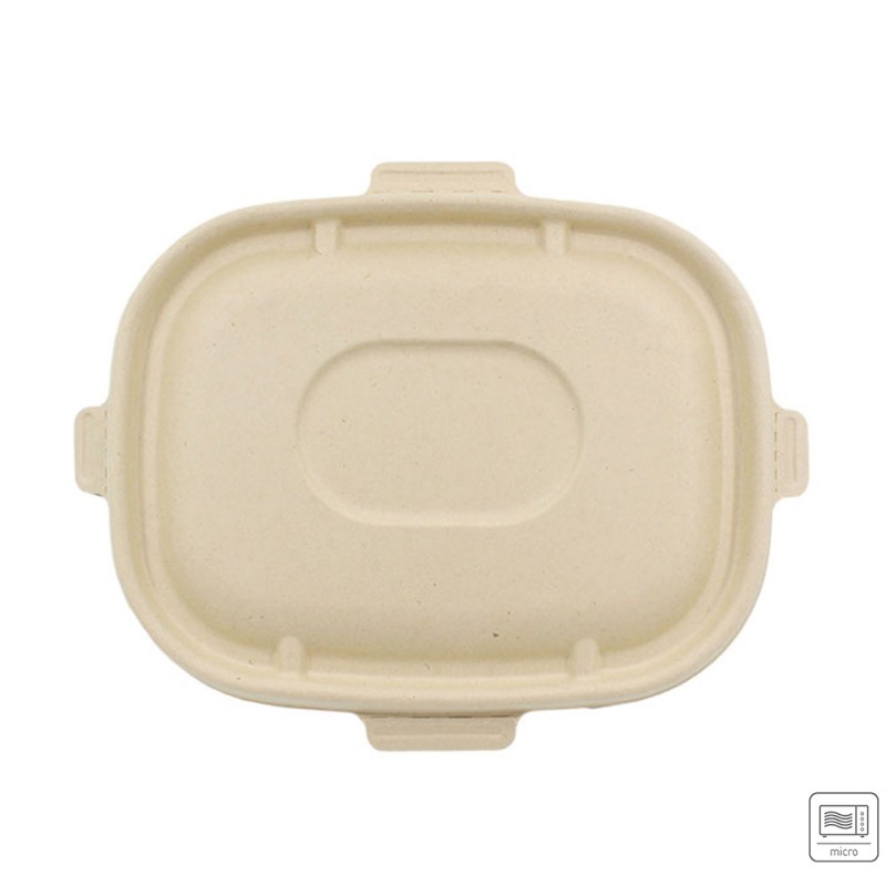 Καπάκι Ασφαλείας Ζαχαροκάλαμου Μ22xΠ17xΥ0.5cm Για Σκεύη Φαγητού Ζαχαροκάλαμου 850-1100ml Κατάλληλο Για Μικροκύματα Tessera 50Τμχ