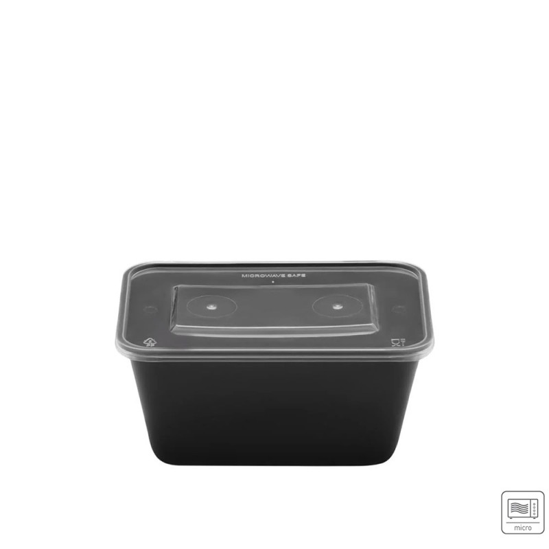 Σκεύος Φαγητού Για Μικροκύματα PP 1000ml Μ17.6xΠ12.4xΥ7cm Μαύρο Με Διάφανο Καπάκι 50Τμχ Σκεύος Φαγητού Για Μικροκύματα PP 1000ml Μ17.6xΠ12.4xΥ7cm Μαύρο Με Διάφανο Καπάκι 50Τμχ