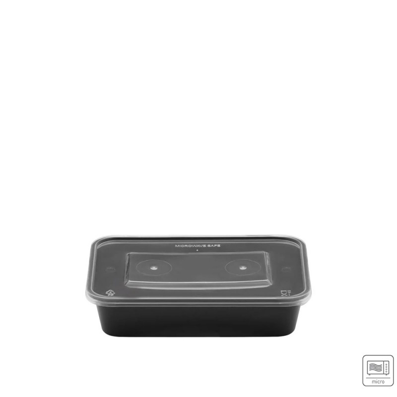 Σκεύος Φαγητού Για Μικροκύματα PP 500ml Μ17.7xΠ12.5xΥ4cm Μαύρο Με Διάφανο Καπάκι 50Τμχ Σκεύος Φαγητού Για Μικροκύματα PP 500ml Μ17.7xΠ12.5xΥ4cm Μαύρο Με Διάφανο Καπάκι 50Τμχ