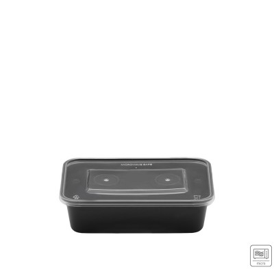 Σκεύος Φαγητού Για Μικροκύματα PP 750ml Μ17xΠ12xΥ6cm Μαύρο Με Διάφανο Καπάκι 50Τμχ Σκεύος Φαγητού Για Μικροκύματα PP 750ml Μ17xΠ12xΥ6cm Μαύρο Με Διάφανο Καπάκι 50Τμχ