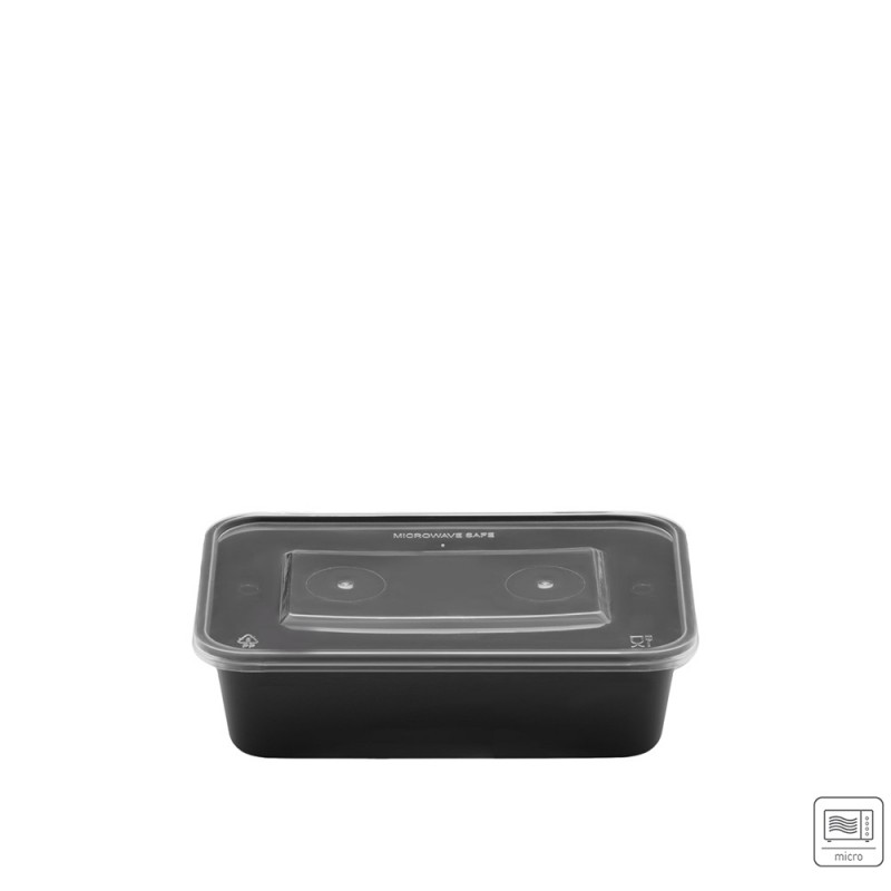 Σκεύος Φαγητού Για Μικροκύματα PP 750ml Μ17xΠ12xΥ6cm Μαύρο Με Διάφανο Καπάκι 50Τμχ Σκεύος Φαγητού Για Μικροκύματα PP 750ml Μ17xΠ12xΥ6cm Μαύρο Με Διάφανο Καπάκι 50Τμχ