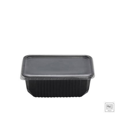 Σκεύος Φαγητού Για Μικροκύματα PP 1000ml Μ18xΠ13xΥ6.5cm Ripple Μαύρο 50Τμχ Σκεύος Φαγητού Για Μικροκύματα PP 1000ml Μ18xΠ13xΥ6.5cm Ripple Μαύρο 50Τμχ