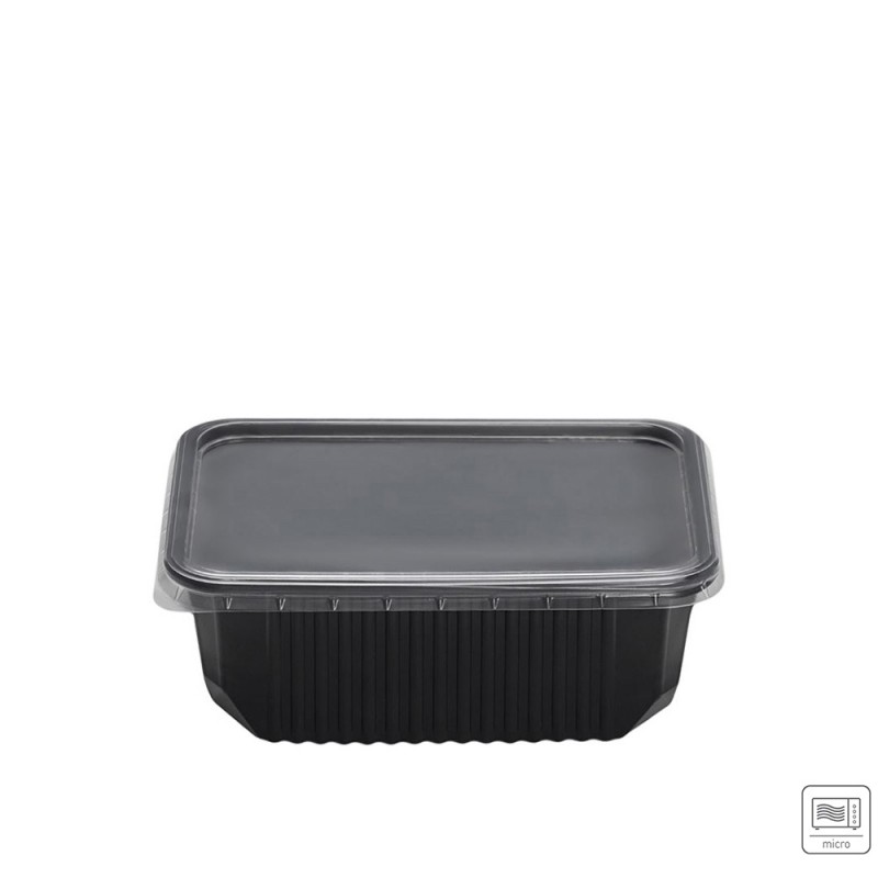 Σκεύος Φαγητού Για Μικροκύματα PP 1000ml Μ18xΠ13xΥ6.5cm Ripple Μαύρο 50Τμχ Σκεύος Φαγητού Για Μικροκύματα PP 1000ml Μ18xΠ13xΥ6.5cm Ripple Μαύρο 50Τμχ