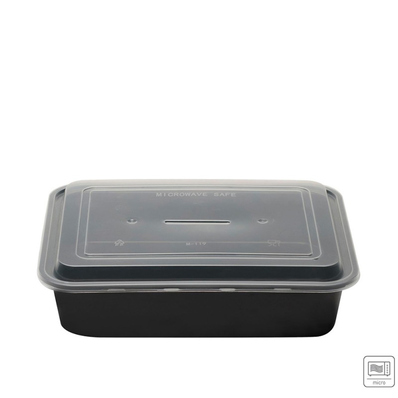 Σκεύος Φαγητού Για Μικροκύματα PP 1600ml Μ23xΠ14.5xΥ4cm Μαύρο Με Διάφανο Καπάκι 50Τμχ Σκεύος Φαγητού Για Μικροκύματα PP 1600ml Μ23xΠ14.5xΥ4cm Μαύρο Με Διάφανο Καπάκι 50Τμχ
