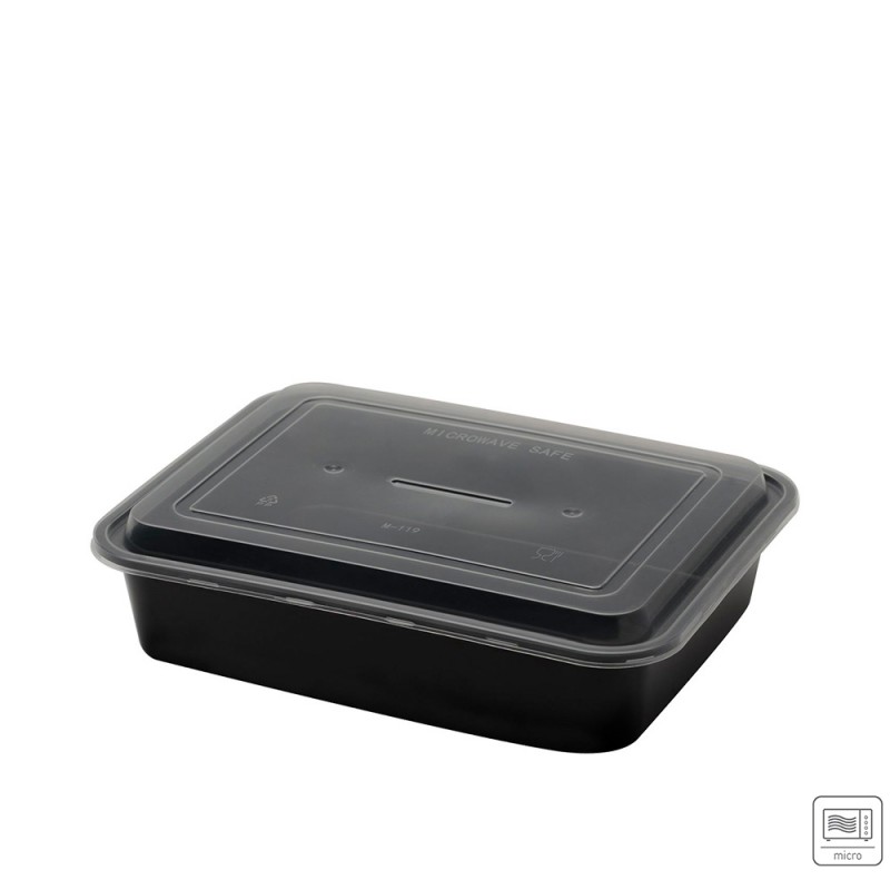 Σκεύος Φαγητού Για Μικροκύματα PP 1600ml Μ23xΠ14.5xΥ4cm Μαύρο Με Διάφανο Καπάκι 50Τμχ Σκεύος Φαγητού Για Μικροκύματα PP 1600ml Μ23xΠ14.5xΥ4cm Μαύρο Με Διάφανο Καπάκι 50Τμχ