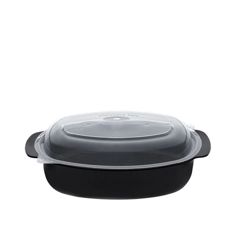 Σκεύος Φαγητού Για Μικροκύματα Οβάλ PP 950ml Μ22xΠ12.1xΥ7.5cm Μαύρο Με Διάφανο Καπάκι 50Τμχ Σκεύος Φαγητού Για Μικροκύματα Οβάλ PP 950ml Μ22xΠ12.1xΥ7.5cm Μαύρο Με Διάφανο Καπάκι 50Τμχ