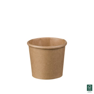 Σωσάκι Χάρτινο Κραφτ 120ml 4oz Φ6.2xΥ6cm Με Επίστρωση PE 100Τμχ