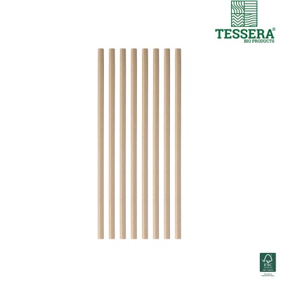 Καλαμάκια Ίσια Χάρτινα Κραφτ Φ0.8xΜ21cm Συσκευασμένα 1/1 Tessera 500Τμχ