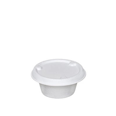 Σωσάκι Στρογγυλό Ζαχαροκάλαμου 60ml 2oz Φ6.3cm Με Καπάκι Ζαχαροκάλαμου Tessera 100Τμχ