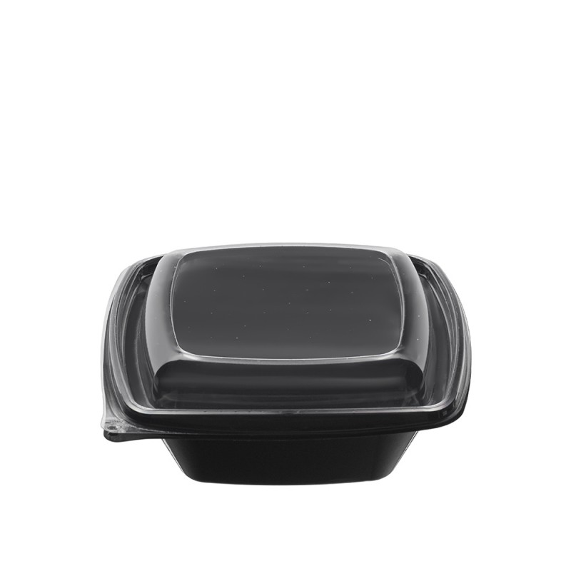 Μπωλ Σαλάτας Τετράγωνο PET 1000ml Μ18.5xΠ18.5xΥ5.5cm Μαύρο 50Τμχ