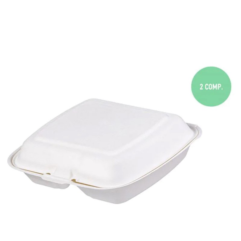 Σκεύος Φαγητού 2 Θέσεων Ζαχαροκάλαμου Μ23xΠ20cm Clamshell Tessera 100Τμχ Σκεύος Φαγητού 2 Θέσεων Ζαχαροκάλαμου Μ23xΠ20cm Clamshell Tessera 100Τμχ