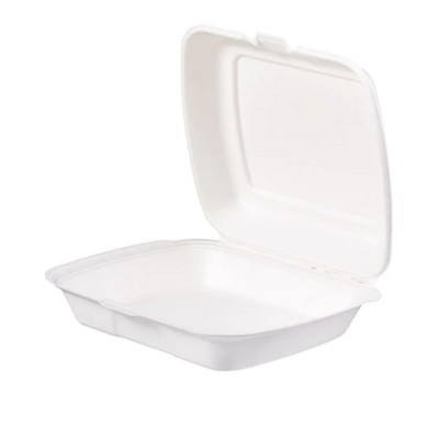 Σκεύος Φαγητού 1 Θέσης Ζαχαροκάλαμου Μ23xΠ20cm Clamshell Tessera 100Τμχ