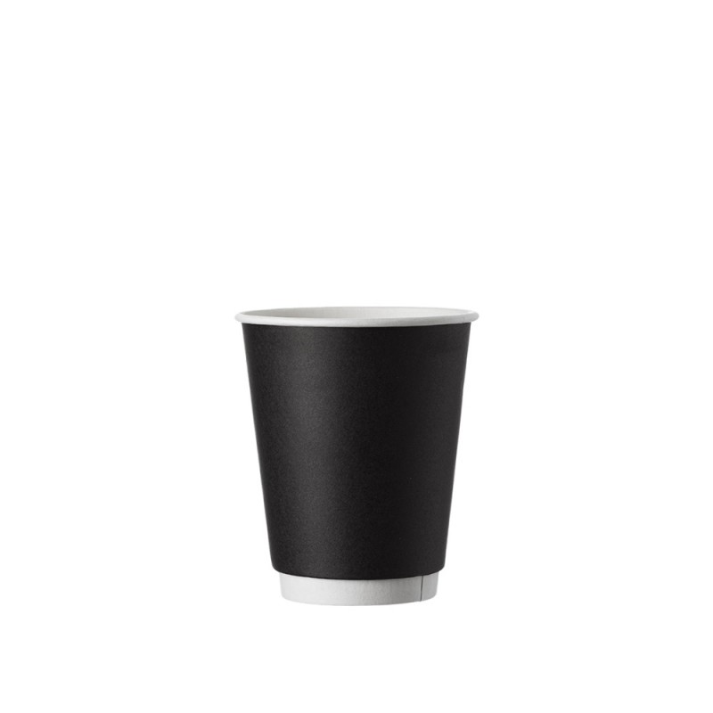 Ποτήρι Μίας Χρήσης Χάρτινο 8oz Φ8cm Double Wall Μαύρο Ματ Με Επίστρωση PE 25Τμχ Ποτήρι Μίας Χρήσης Χάρτινο 8oz Φ8cm Double Wall Μαύρο Ματ Με Επίστρωση PE 25Τμχ