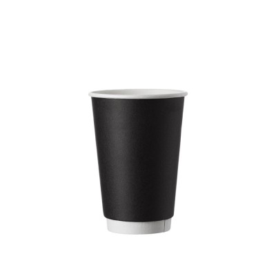 Ποτήρι Μίας Χρήσης Χάρτινο 12oz Φ9cm Double Wall Μαύρο Ματ Με Επίστρωση PE 25Τμχ Ποτήρι Μίας Χρήσης Χάρτινο 12oz Φ9cm Double Wall Μαύρο Ματ Με Επίστρωση PE 25Τμχ