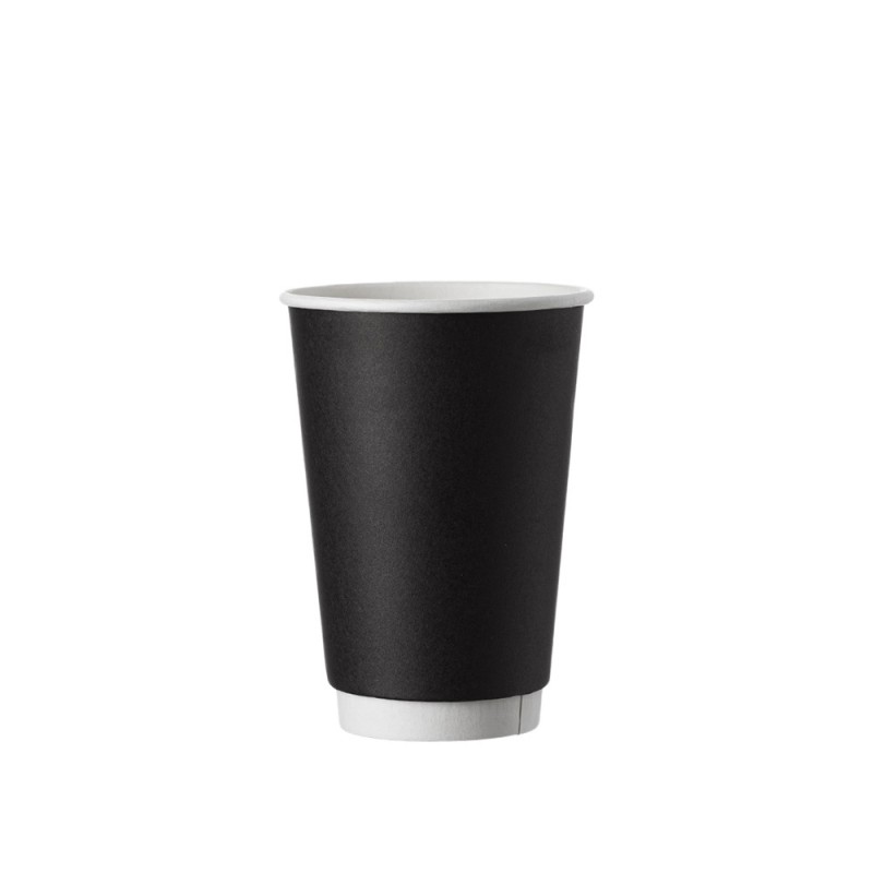 Ποτήρι Μίας Χρήσης Χάρτινο 12oz Φ9cm Double Wall Μαύρο Ματ Με Επίστρωση PE 25Τμχ Ποτήρι Μίας Χρήσης Χάρτινο 12oz Φ9cm Double Wall Μαύρο Ματ Με Επίστρωση PE 25Τμχ