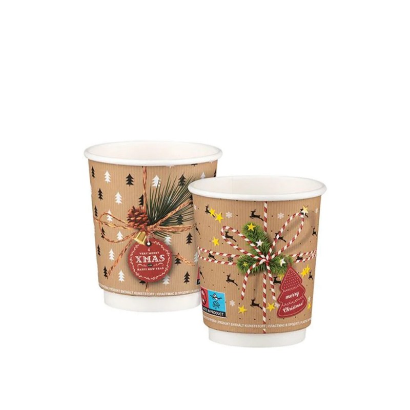 Ποτήρι Μίας Χρήσης Χάρτινο 8oz Φ8cm Double Wall Καφέ Με Σχέδιο Και Επίστρωση PE X-MAS Happy Holidays Mix 25Τμχ Ποτήρι Μίας Χρήσης Χάρτινο 8oz Φ8cm Double Wall Καφέ Με Σχέδιο Και Επίστρωση PE X-MAS Happy Holidays Mix 25Τμχ