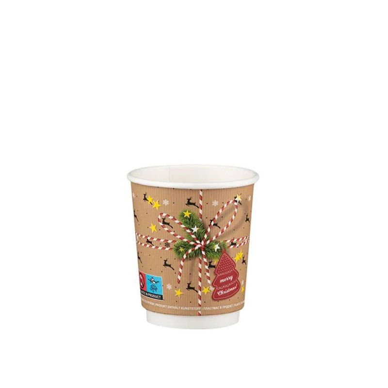 Ποτήρι Μίας Χρήσης Χάρτινο 8oz Φ8cm Double Wall Καφέ Με Σχέδιο Και Επίστρωση PE X-MAS Happy Holidays Mix 25Τμχ Ποτήρι Μίας Χρήσης Χάρτινο 8oz Φ8cm Double Wall Καφέ Με Σχέδιο Και Επίστρωση PE X-MAS Happy Holidays Mix 25Τμχ