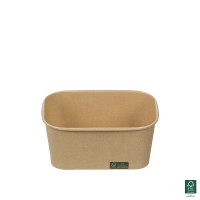 Κουτί Φαγητού Χάρτινο Κραφτ 1000ml Μ17.3xΠ12.3xΥ7.5cm Με Επίστρωση PE Statione Wagon 50Τμχ