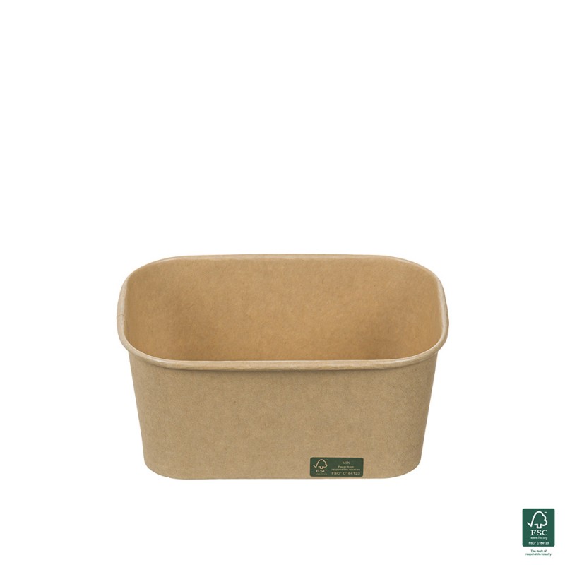 Κουτί Φαγητού Χάρτινο Κραφτ 1000ml Μ17.3xΠ12.3xΥ7.5cm Με Επίστρωση PE Statione Wagon 50Τμχ